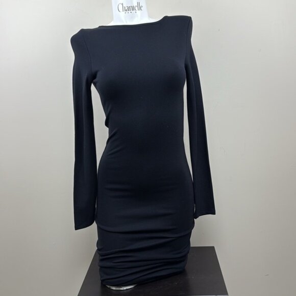 Charli London black fitted midi dress small